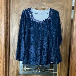 Blue sequence long sleeve shirt size 3x